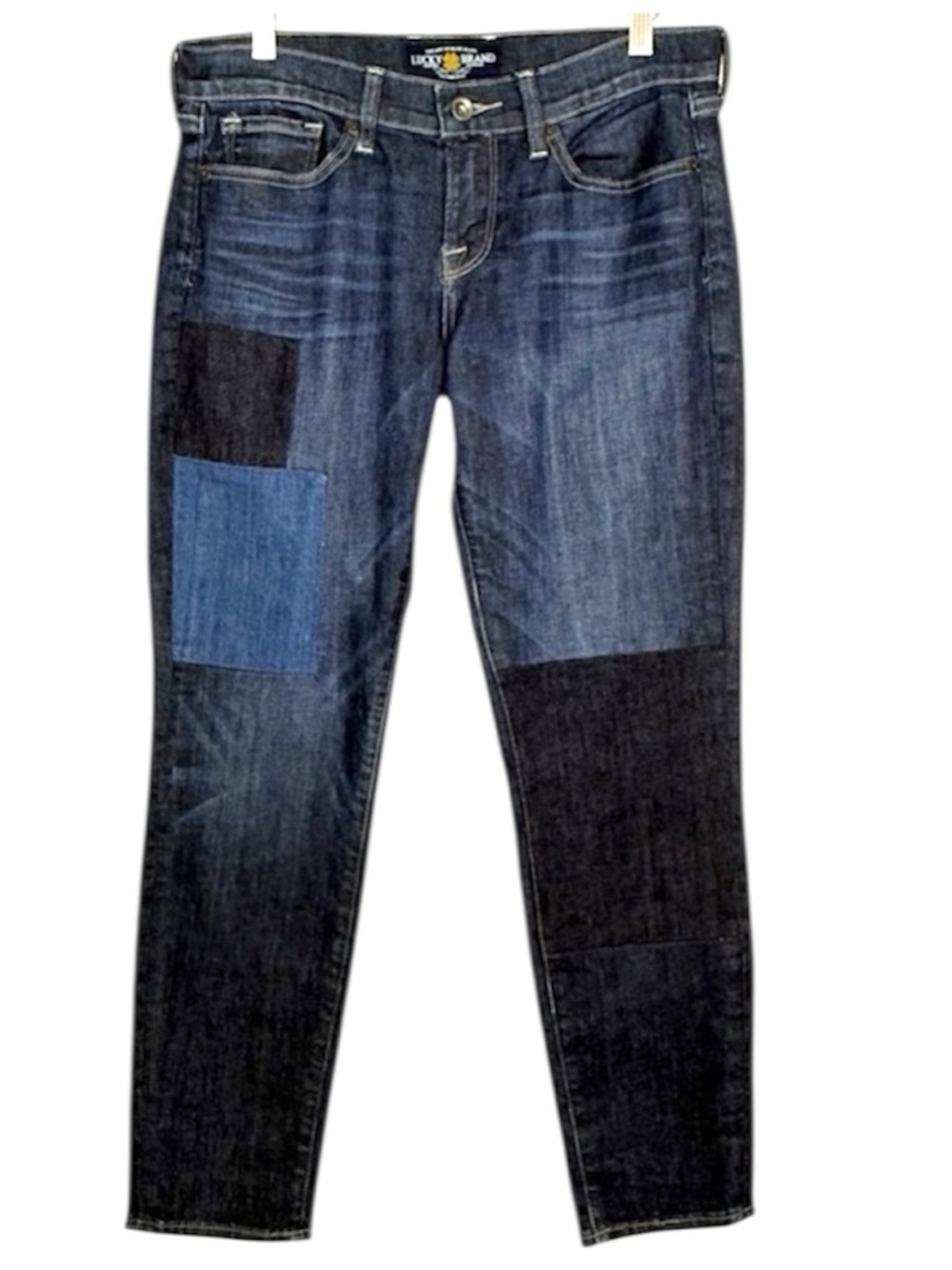 Lucky Brand Patchwork Skinny Jeans Size 8 Charlie Fit Boho Denim